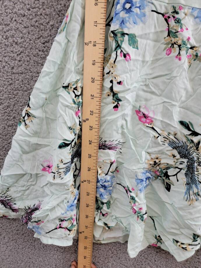 One Hart Flutter-Sleeve Fit & Flare Dress Juniors' XS Opal Blue Floral Side Zip
