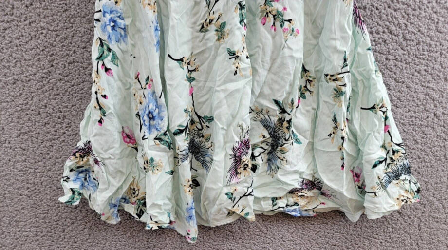 One Hart Flutter-Sleeve Fit & Flare Dress Juniors' L Opal Blue Floral Side Zip