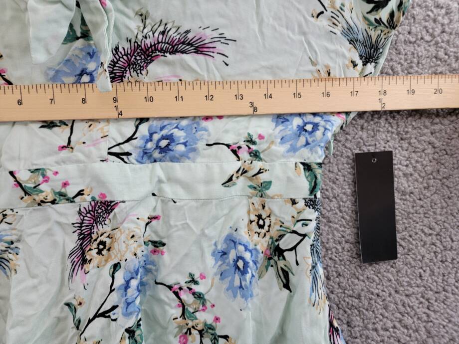 One Hart Flutter-Sleeve Fit & Flare Dress Juniors' L Opal Blue Floral Side Zip