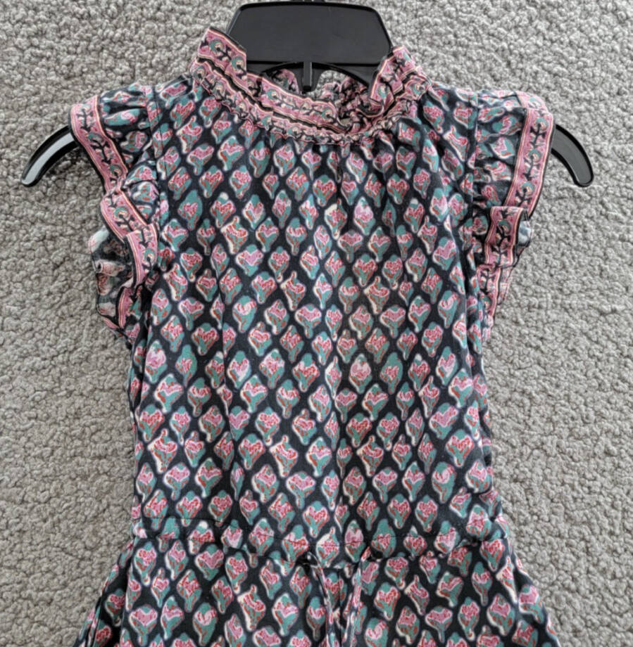 Sea Donna Printed Flutter Sleeve Romper Girls' 4Y Multi Stand Collar Zip Closure