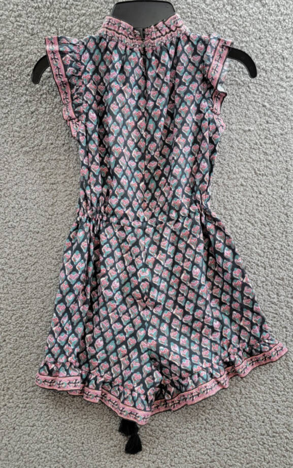 Sea Donna Printed Flutter Sleeve Romper Girls' 4Y Multi Stand Collar Zip Closure