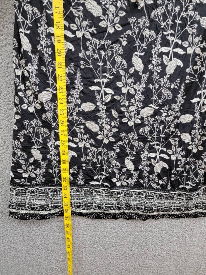 Style & Co Cold Shoulder Peasant Dress Women's M Nocturnal Black 3/4 Sleeve