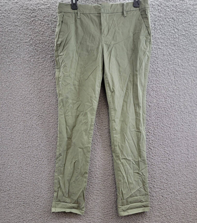 Tommy Hilfiger Hampton Stretch Slim Chino Pants Women's 4 Olive Zip Hook & Bar