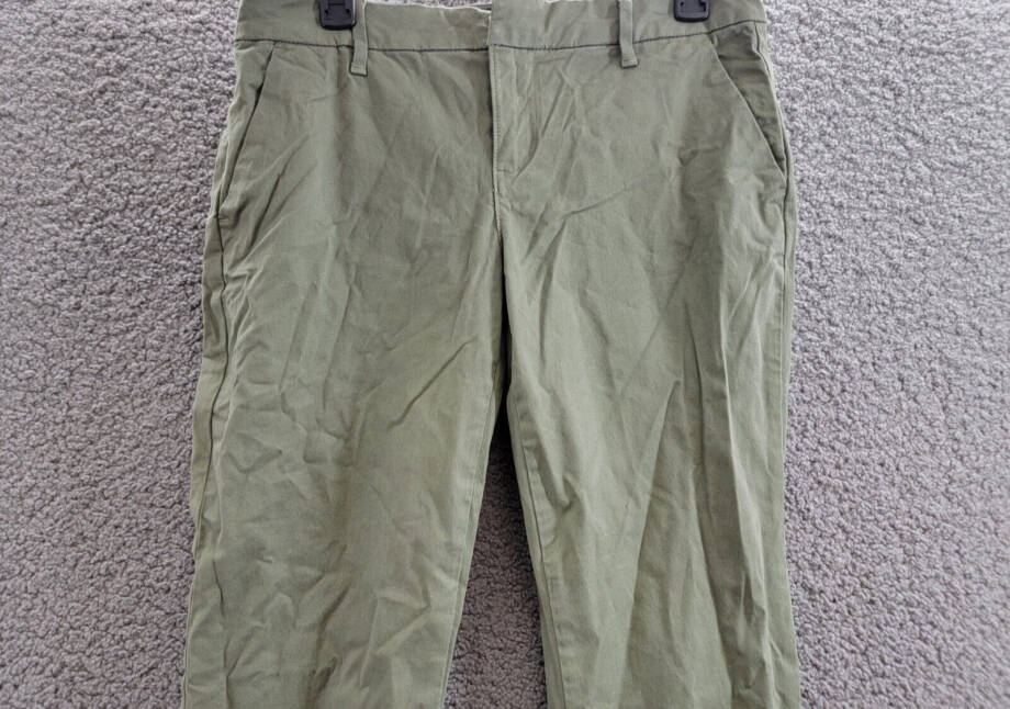 Tommy Hilfiger Hampton Stretch Slim Chino Pants Women's 4 Olive Zip Hook & Bar