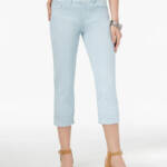 Lee Platinum Cameron Cropped Jeans Women's 16 Waterfall Solid Button Zip Closure