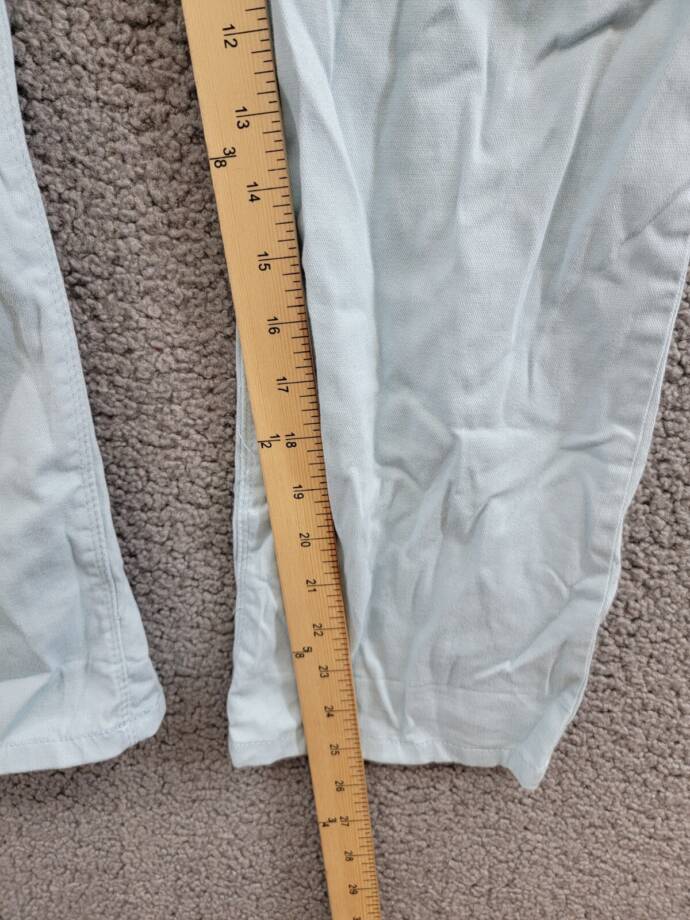 Lee Platinum Cameron Cropped Jeans Women's 16 Waterfall Solid Button Zip Closure