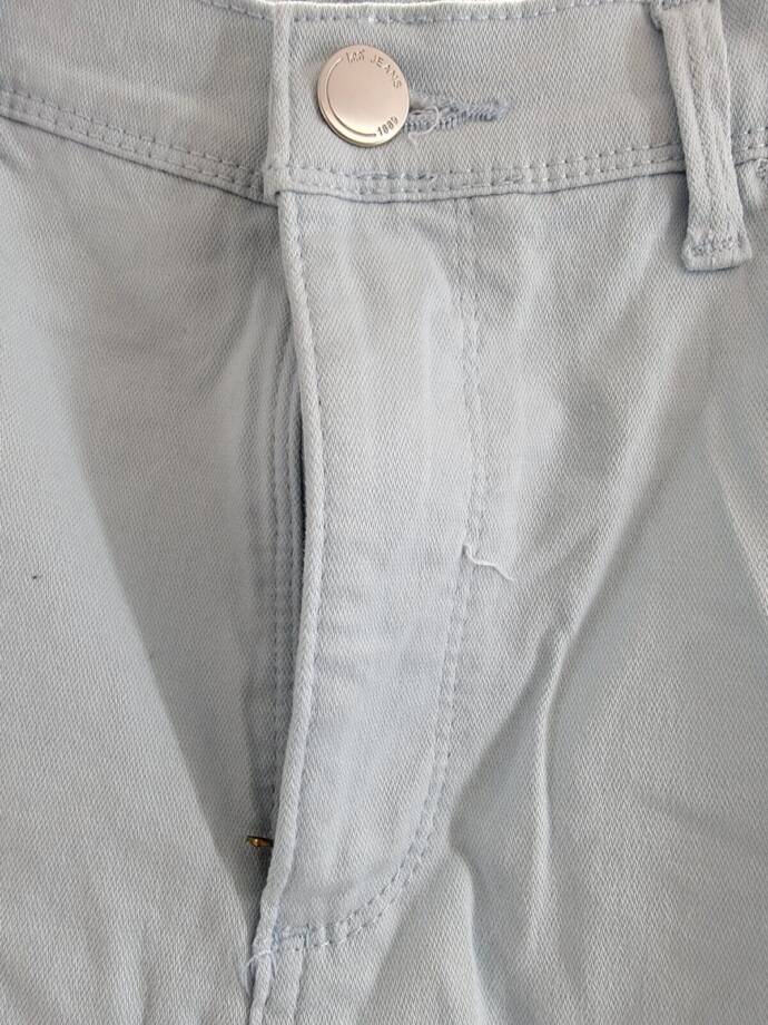 Lee Platinum Cameron Cropped Jeans Women's 16 Waterfall Solid Button Zip Closure