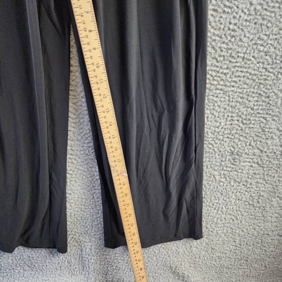NY Collection Petite Short 3/4 Sleeve Belted Wide Leg Jumpsuit Women's PL Black