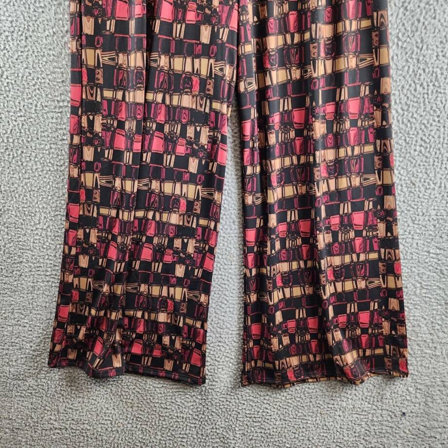 24seven Comfort Apparel Plus Size Elastic Waist Palazzo Pants Women's 2X Multi