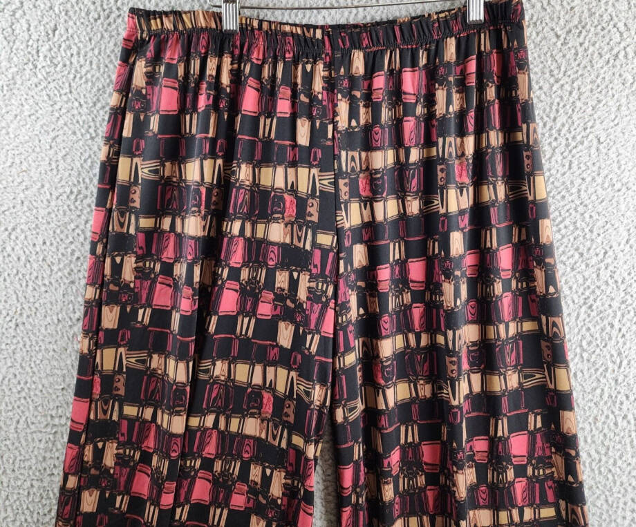 24seven Comfort Apparel Plus Size Elastic Waist Palazzo Pants Women's 2X Multi