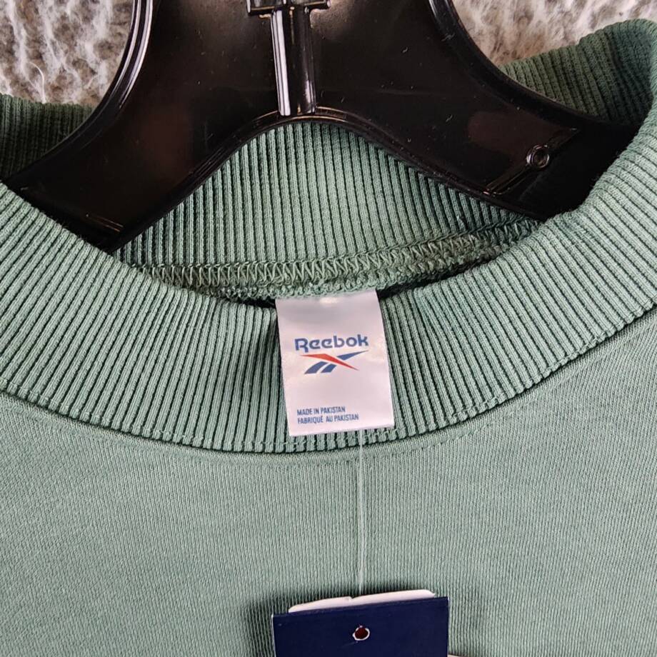 Reebok Identity Fleece Mock Neck Sweatshirt Women's M Green Long Sleeve Pullover