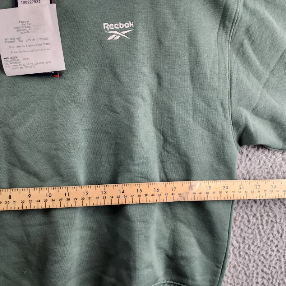 Reebok Identity Fleece Mock Neck Sweatshirt Women's M Green Long Sleeve Pullover