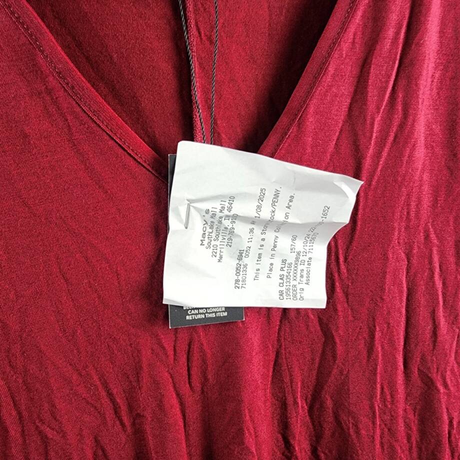 24seven Comfort Apparel Plus Size 3/4 Sleeve V-Neck Tunic Top Women's 2X Red
