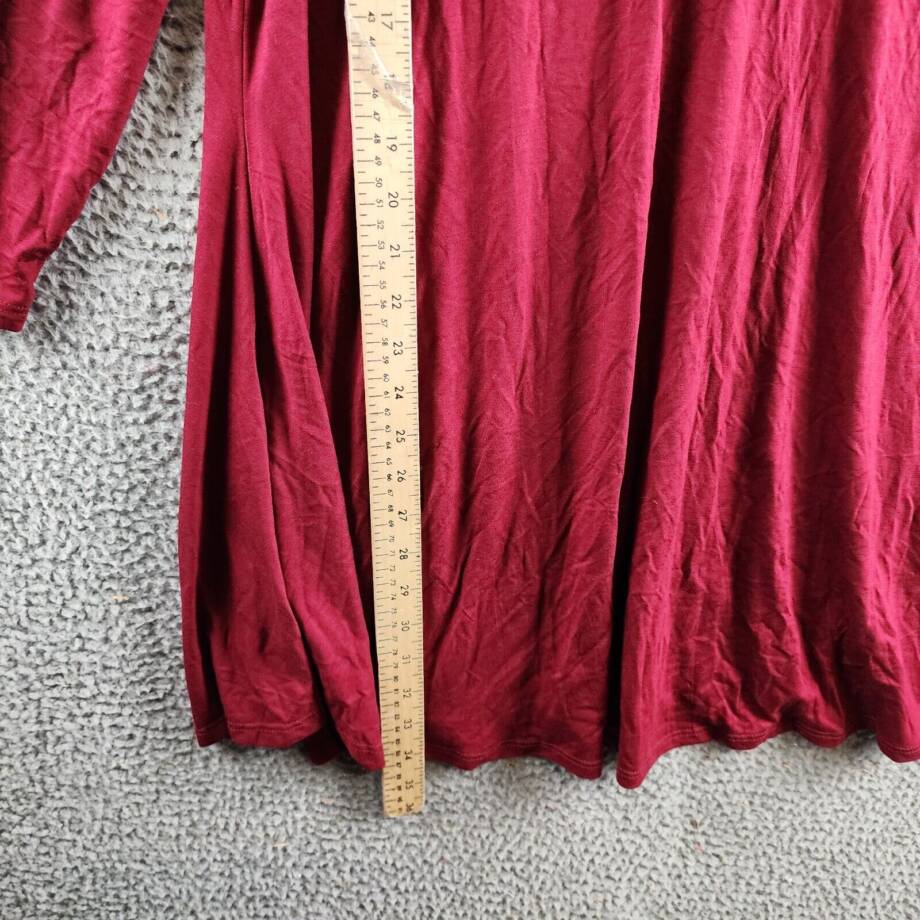 24seven Comfort Apparel Plus Size 3/4 Sleeve V-Neck Tunic Top Women's 2X Red