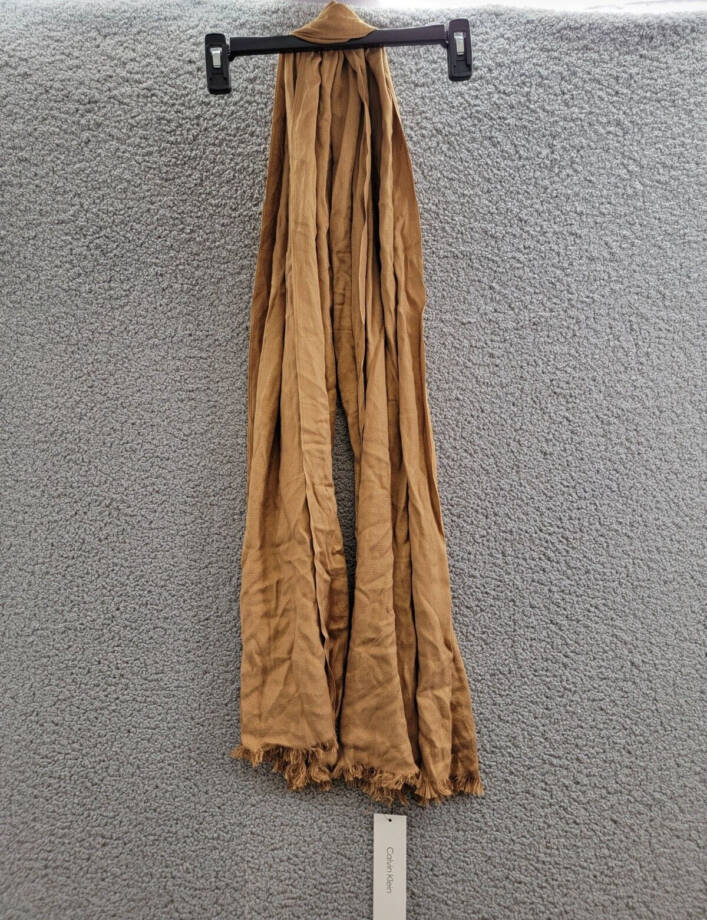 Calvin Klein Solid Satin-Feel Pashmina Scarf Women's One Size Luggage