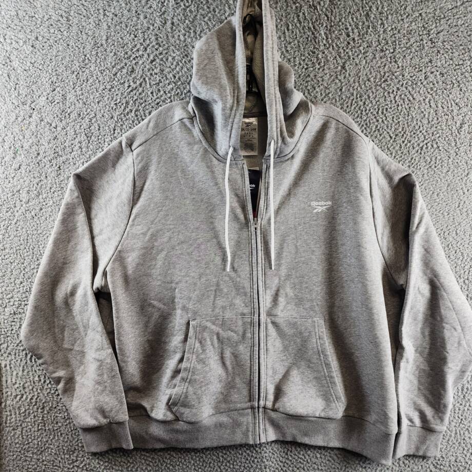 Reebok Plus Size French Terry Zip-Front Hoodie Women's 3X/22-24W Gray Heather