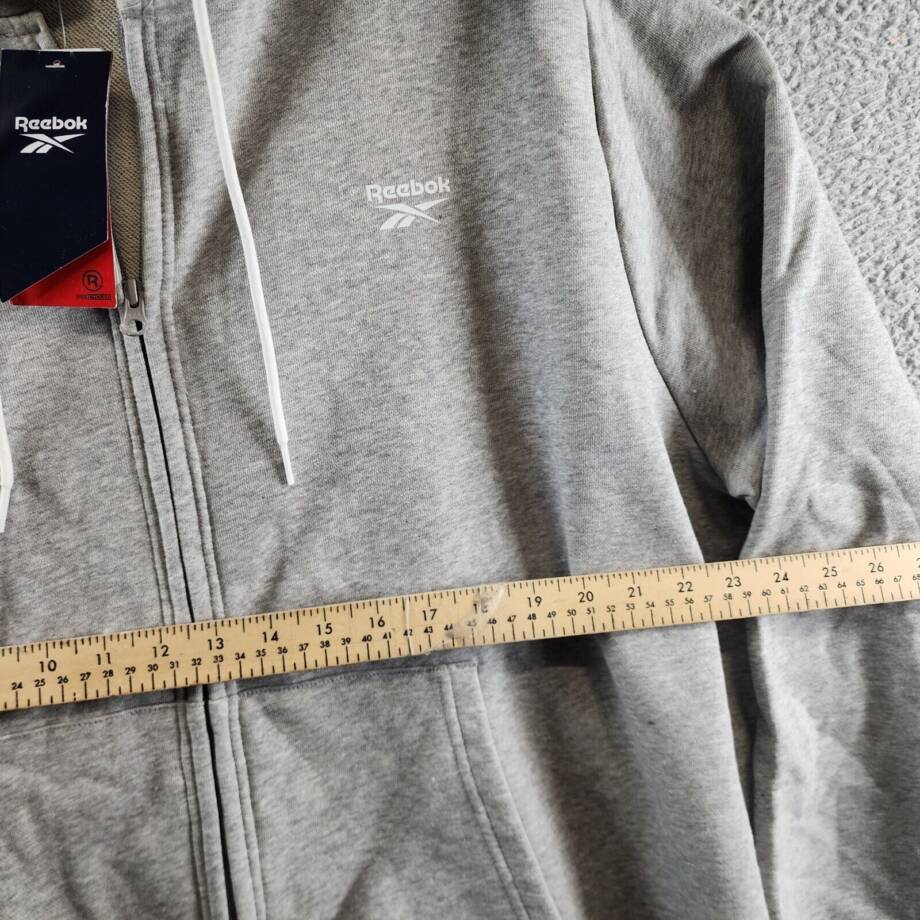 Reebok Plus Size French Terry Zip-Front Hoodie Women's 3X/22-24W Gray Heather