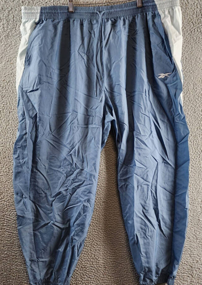 Reebok Plus Size Pull-On Logo Woven Track Pants Women's 4X/26-28W Blue Slate