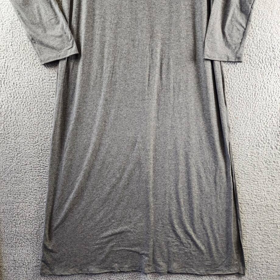 24seven Comfort Apparel Plus Side Slit Fitted Maxi Dress Women's 3X Gray Heather