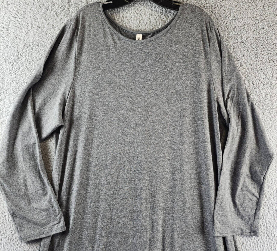 24seven Comfort Apparel Plus Side Slit Fitted Maxi Dress Women's 3X Gray Heather