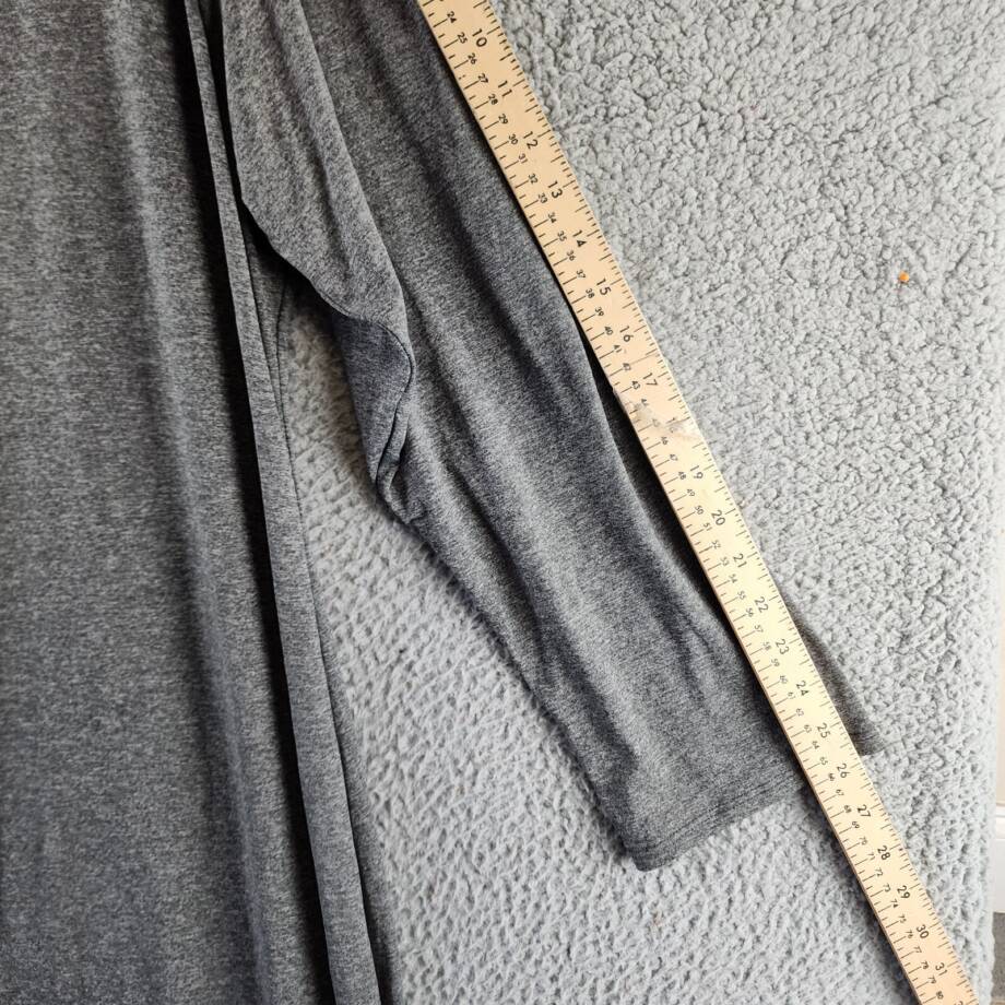 24seven Comfort Apparel Plus Side Slit Fitted Maxi Dress Women's 3X Gray Heather