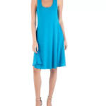 24seven Comfort Apparel Sleeveless Fit and Flare Skater Dress Women's M Sapphire