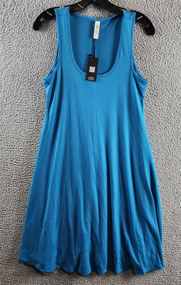 24seven Comfort Apparel Sleeveless Fit and Flare Skater Dress Women's M Sapphire