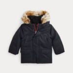 Polo Ralph Lauren Artificial-fur-Trim Down Parka Jacket Boys' 4 Black Zip Snap