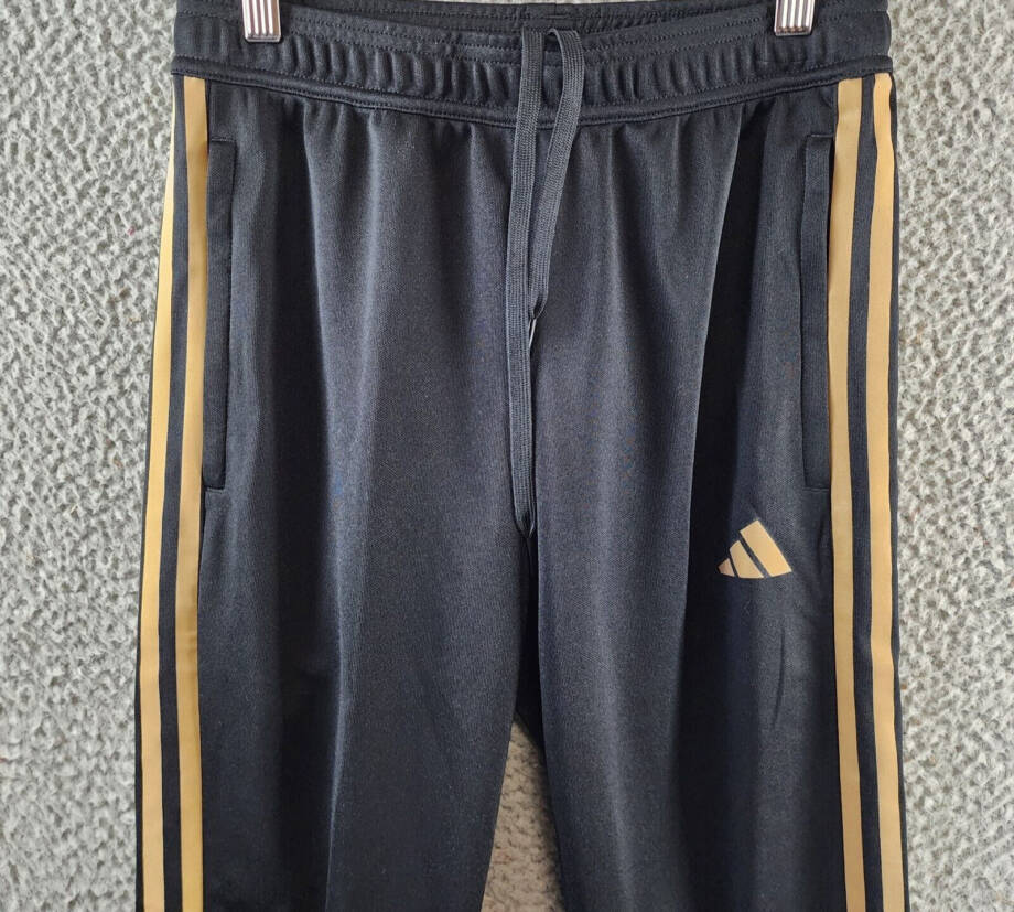 adidas Reflective Tiro 23 Track Pants Women's XS Black/Gold Elastic Waist PullOn