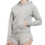 Reebok Plus French Terry Zip-Front Hoodie Women's 1X/16W Medium Grey Heather