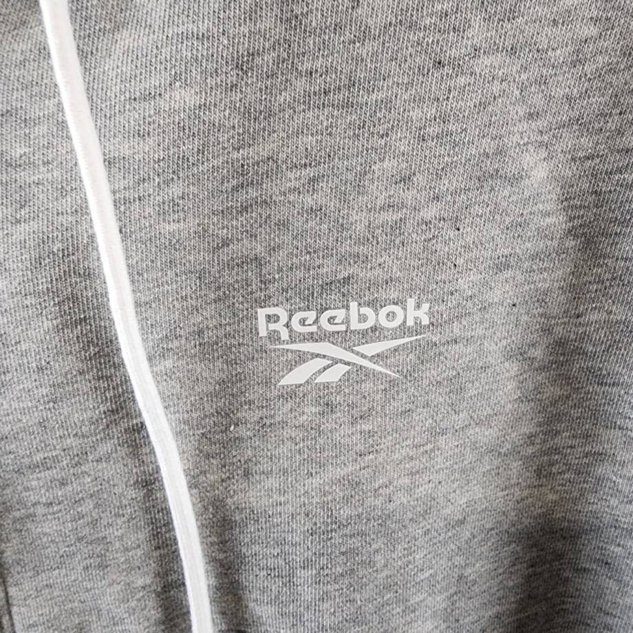 Reebok Plus French Terry Zip-Front Hoodie Women's 1X/16W Medium Grey Heather