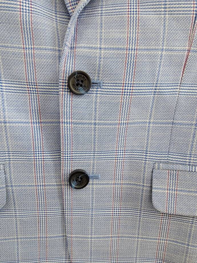 Tommy Hilfiger Stretch Deco Plaid Sport Coat Boys' 8 Academy Blue Notch Lapel