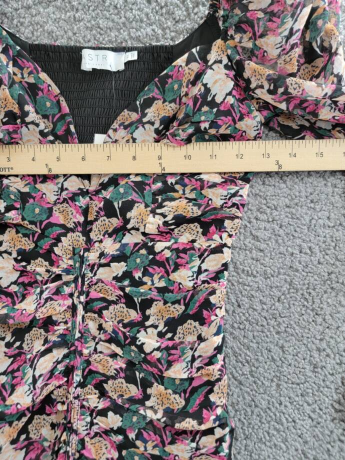 ASTR the Label Jamila Printed Sweetheart-Neck Dress Womens XS Multi Pullover L/S