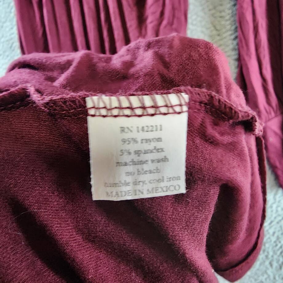 24seven Comfort Apparel Plus Size V-Neck Long Sleeve Maxi Dress Women's 3X Wine