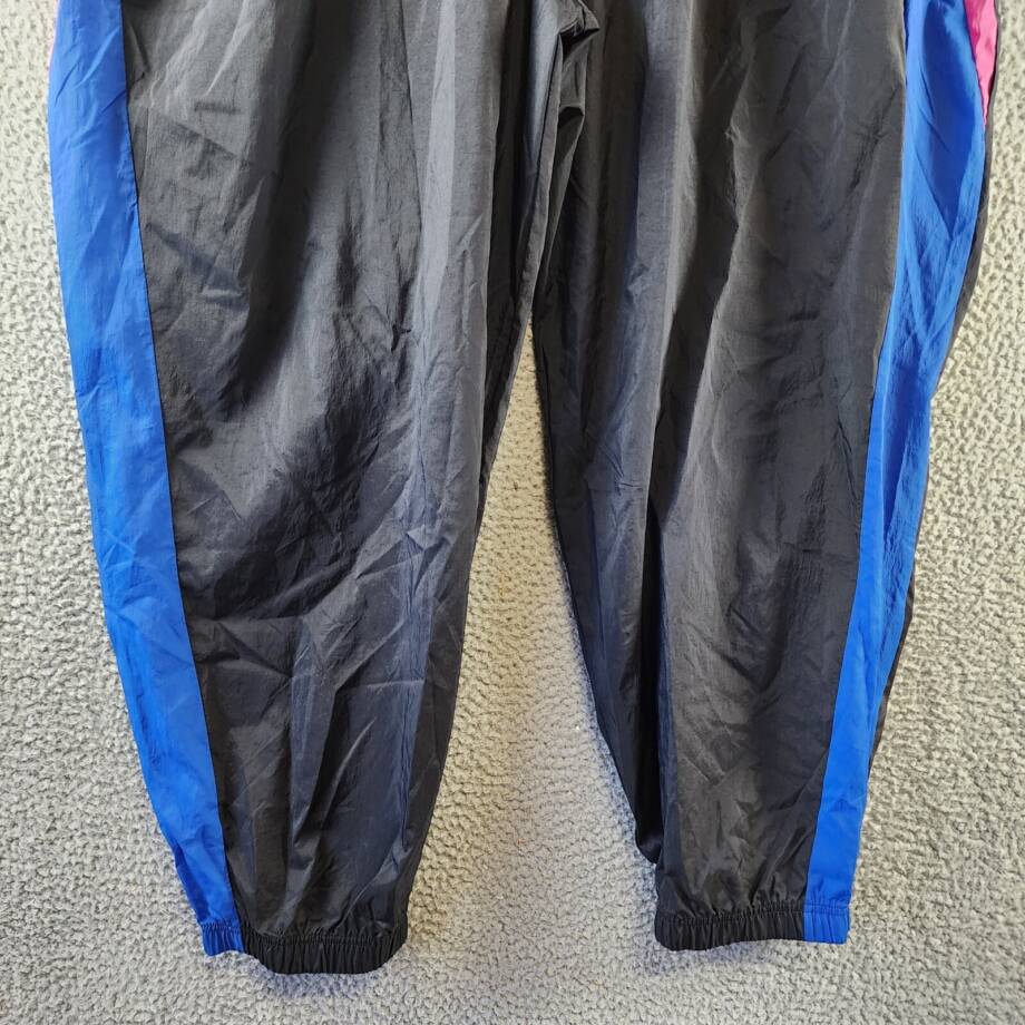 Reebok Plus Size Pull-On Logo Woven Track Pants Womens 4X Black Multi Colorblock