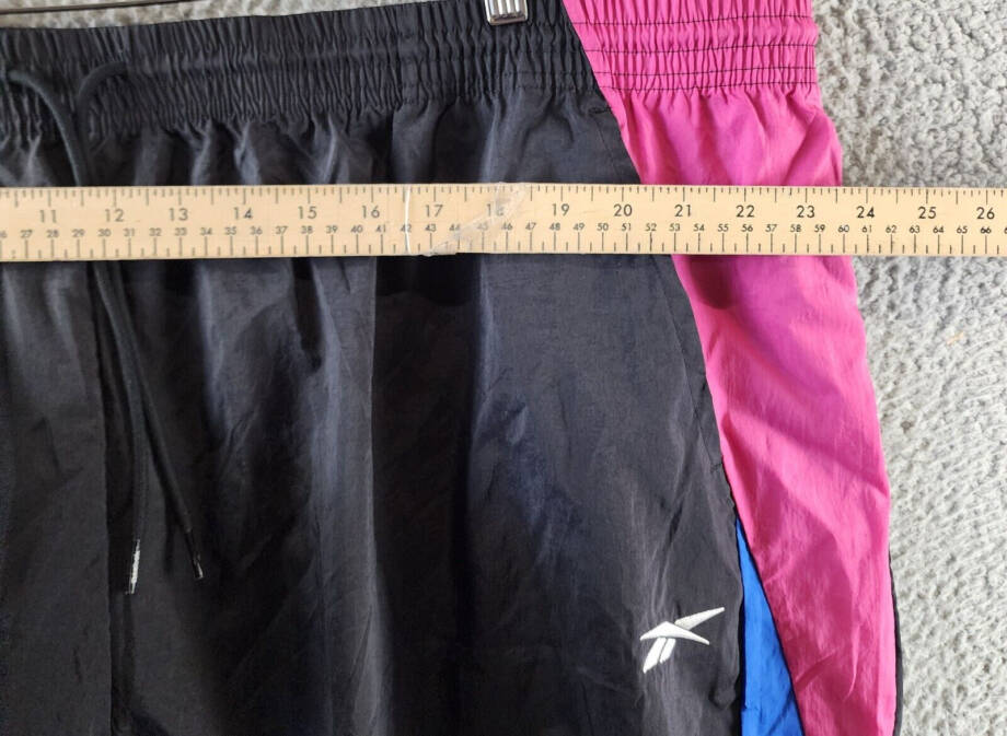 Reebok Plus Size Pull-On Logo Woven Track Pants Womens 4X Black Multi Colorblock