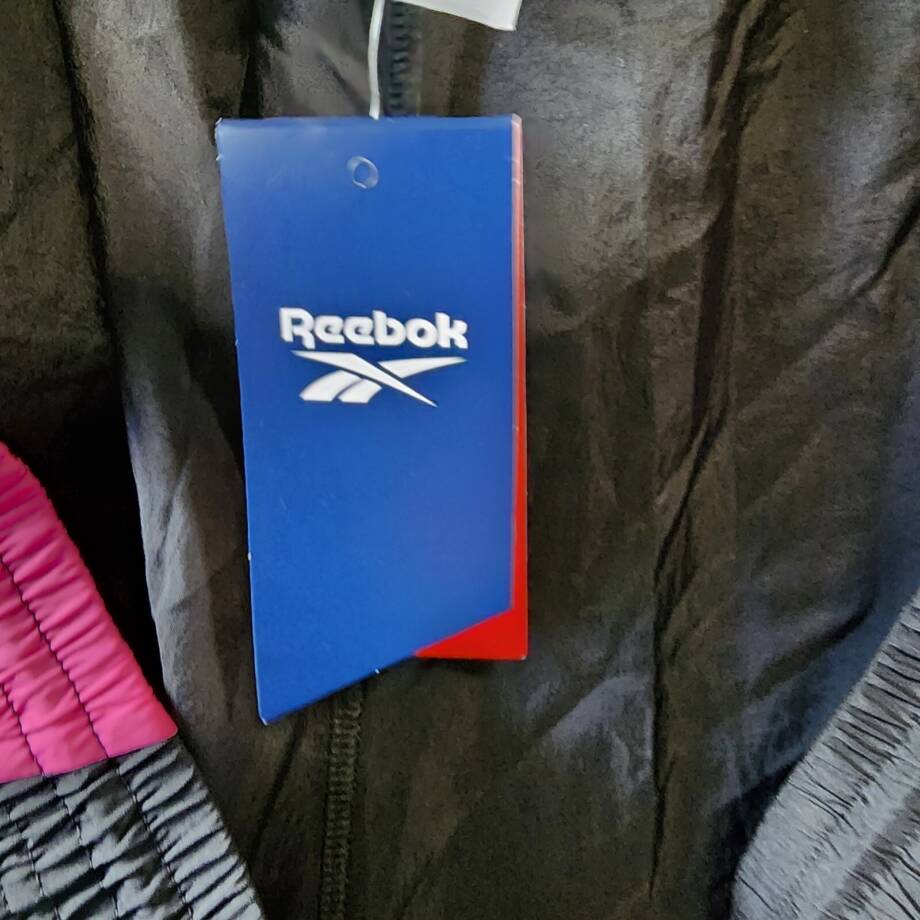 Reebok Plus Size Pull-On Logo Woven Track Pants Womens 4X Black Multi Colorblock
