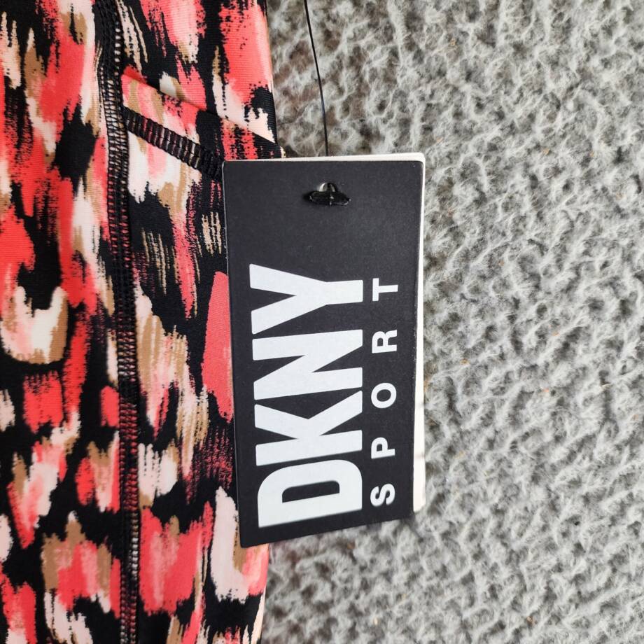 DKNY Sport Printed High-Waist Cropped Leggings Women's XS Hot Coral Multi PullOn