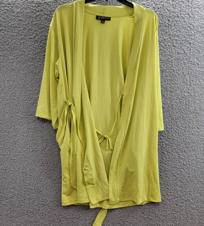 I.N.C. International Concepts Sparkle Robe Women's XS Lime Sparkle Tie Closure