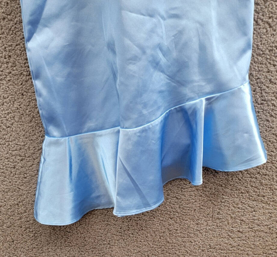 Rare Editions Sleeveless Imitation Pearl Halter Social Dress Girls' 12 Blue
