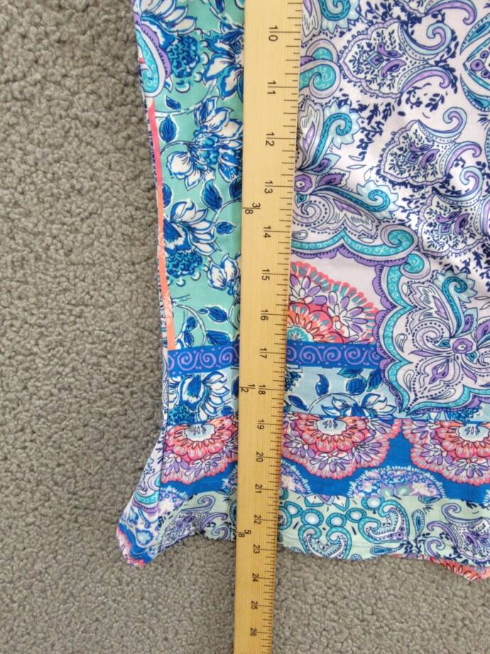 Linea Donatella Pajamas Top Women's S Blue Multi Paisley Print V-Neck Pullover