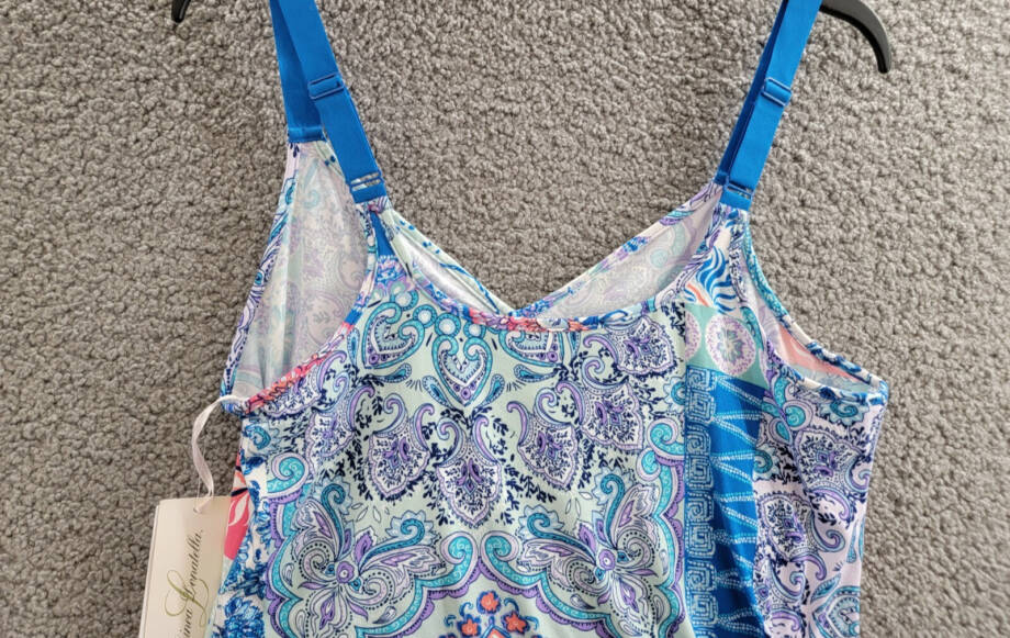 Linea Donatella Pajamas Top Women's S Blue Multi Paisley Print V-Neck Pullover
