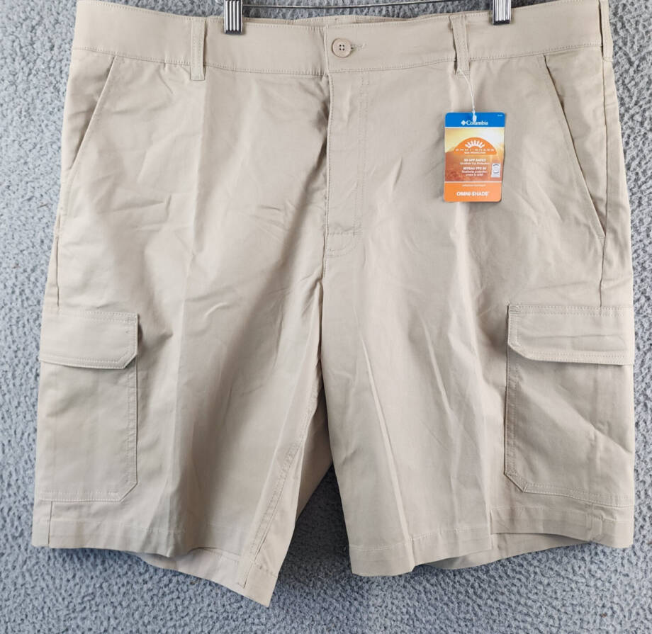 Columbia Rapid Rivers Comfort Stretch Cargo Shorts Men's 40 Ancient Fossil Solid