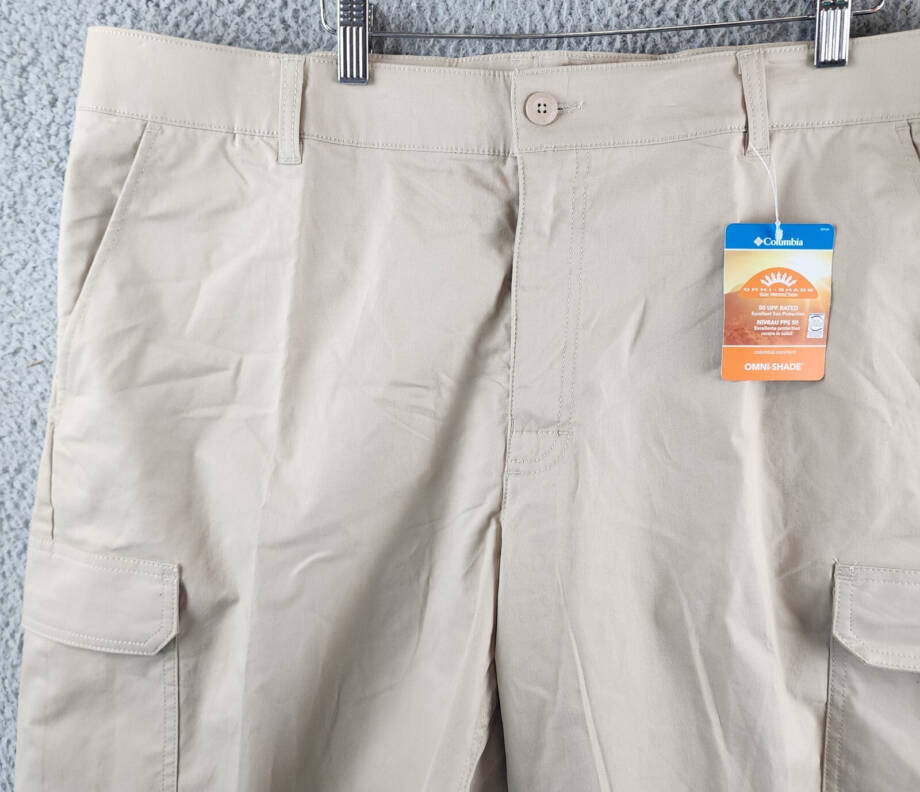 Columbia Rapid Rivers Comfort Stretch Cargo Shorts Men's 40 Ancient Fossil Solid
