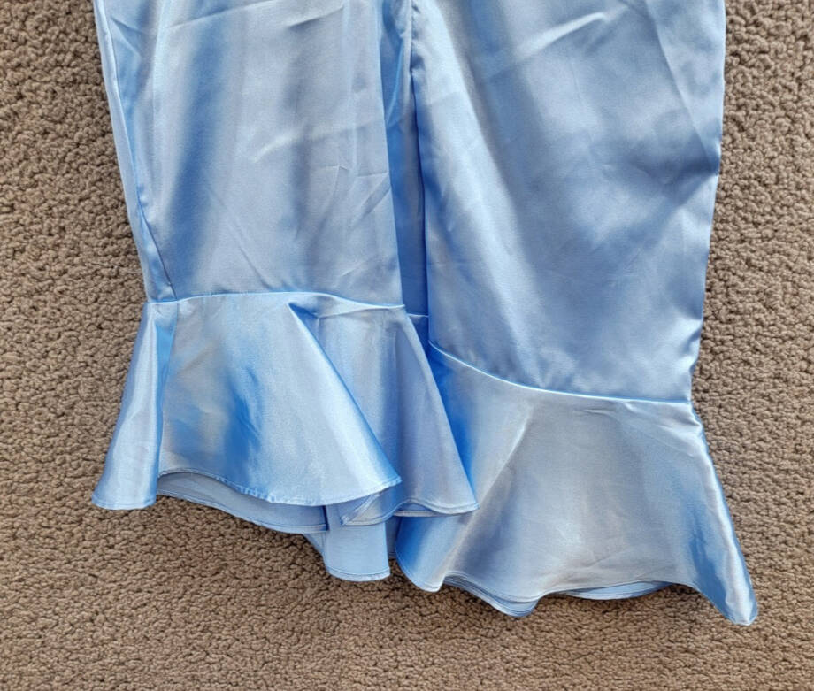 Rare Editions Sleeveless Imitation Pearl Halter Social Dress Girls' 12 Blue