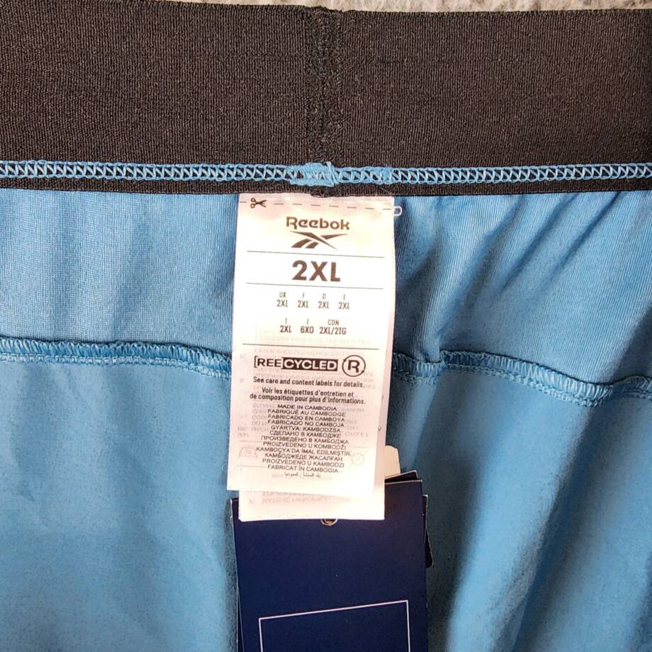 Reebok Strength 3.0 Regular-Fit Training Shorts Men's 2XL Steely Blue Pull On