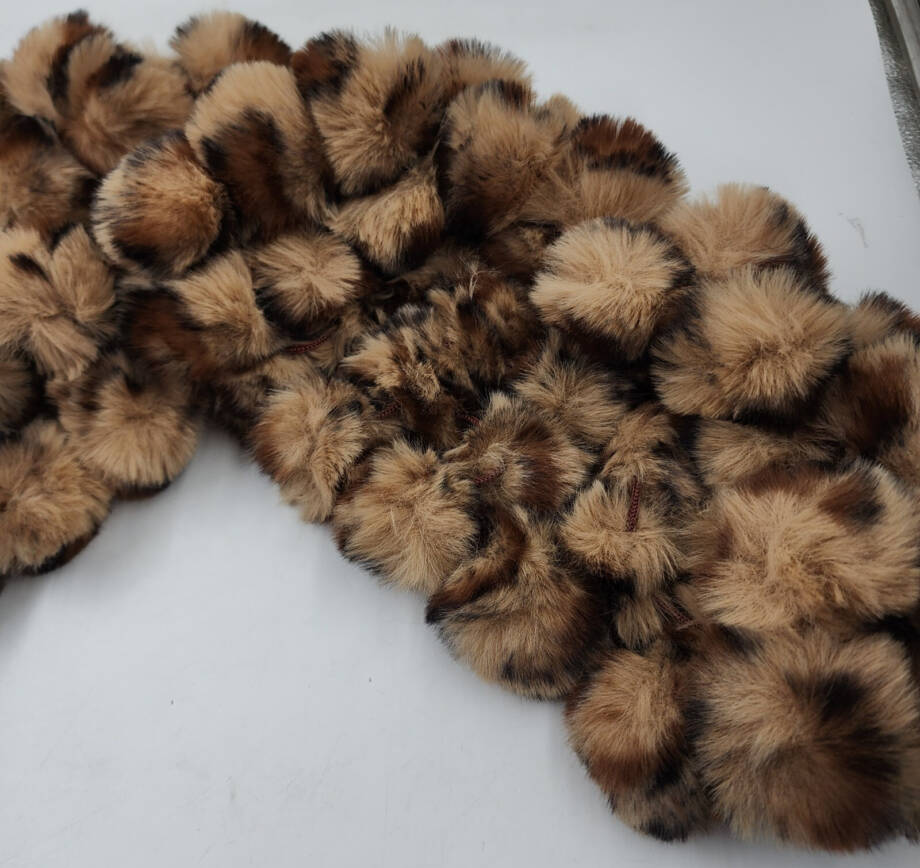 Marcus Adler Cozy Luxe Faux Fur Pom Loop Scarf Women's One Size Leopard~