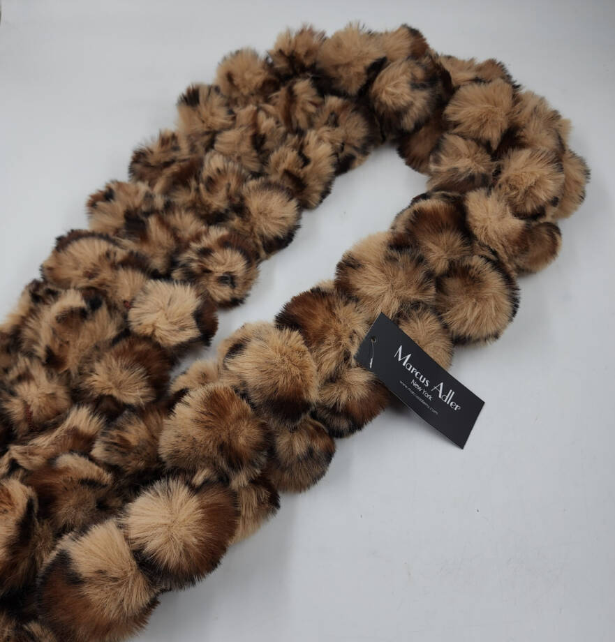 Marcus Adler Cozy Luxe Faux Fur Pom Loop Scarf Women's One Size Leopard~