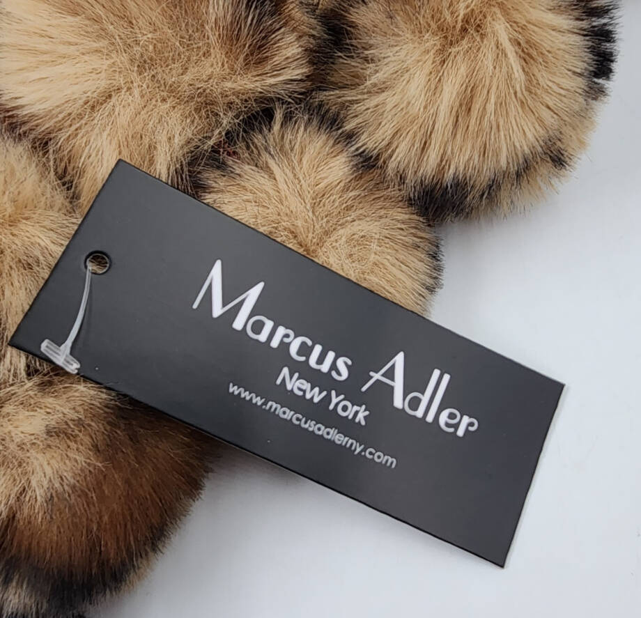 Marcus Adler Cozy Luxe Faux Fur Pom Loop Scarf Women's One Size Leopard~
