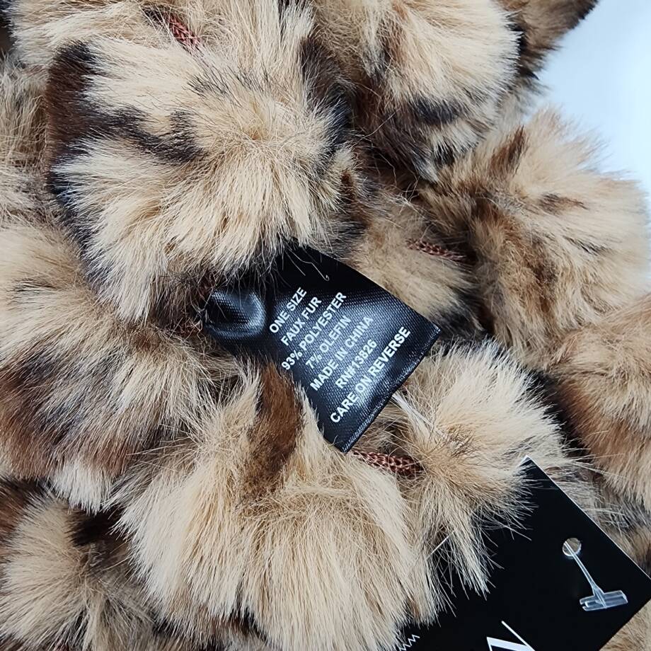 Marcus Adler Cozy Luxe Faux Fur Pom Loop Scarf Women's One Size Leopard~